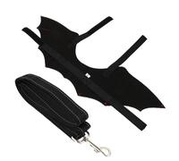 VALICLUD Black Cat Back Chest Strap Harness with Bat Wing Design, Pu and Dacron Material, Practical and Decorative Pet Leash Collar for Small Pets at Halloween Parties Random Color