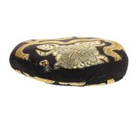 VALICLUD Black Cotton Cloth Tibetan Singing Bowl Pad Singing Bowl Mat with Traditional Pattern Design, Lightweight round Home Decoration and Buddhist Temple Furnishing