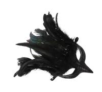 VALICLUD Black Feathered Lightweight Comfortable Halloween Mask for Gothic Costume Carnival Ball Photo Prop with Elegant Handcrafted Detail