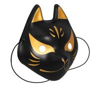 VALICLUD Black Fox Face Mask for Women, Plastic Party Accessory with Comfortable Fit and Easy On/off Design, for Costume Parties and Halloween Masquerade Events