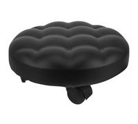 VALICLUD Black Nursing Stool with Leather Cushion and Rubber Wheels Safe for Using No Damage the Floor Foot Rest Under Desk for Office or Living Room Compact Kitchen Step Stool