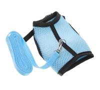VALICLUD Blue Mesh Cloth Rabbit Harness and Guinea Pig Leash with Decoration and Warmth Features for Indoor Use, Adorable and Fashionable Small Pet Pulling Rope Harness