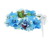 VALICLUD Bohemia Flower Wreath Headband with Ribbon Realistic Butterfly Floral Crown for Elegant Headdress for Weddings Festivals Beach Vacations Photo Props and Party Accessories