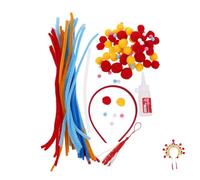 VALICLUD Boho Headband Traditional Hairband Masked Opera Headband Pompoms for Stage Performances