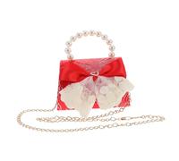 VALICLUD Bow Crossbody Tote Bag for Chinese Year Red Packets Multifunctional Shoulder Handbag for Little Girls for Receiving Lucky Money Envelopes