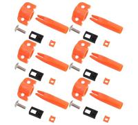 VALICLUD Bowfishing Arrow Safety Slides Abs Material for 8mm Shafts 6 Sets in Orange Keeps Lines Securely in Place, Safe and Secure Design, for Bowfishing Arrows and Fishing Gear