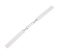 VALICLUD Bracelet Watchband to Easy Clasp Folding with Remove Double Button Ceramic Watch Strap White Flat Mouth Replacement Band for Accessories Smartwatch