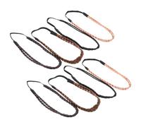 VALICLUD Braided Headband 8pcs Elastic Double-strand Hairband Set for Women, Stretchy Braid Hair Decor with Mixed Black, Dark Brown, Brown and Gold Colors, Hair Jewelry for Braids Party and Daily Wear
