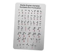 VALICLUD Braille Alphabet Board with Raised Dots and Punctuation for Visually Impaired Portable Braille Learning Tool for Beginners Durable Educational Chart Literacy Skills
