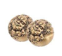 VALICLUD Brass Hand Grip Balls for Muscle Strengthening 1 Pair Finger Grip Trainer Hand Exercise Equipment for Adults and Seniors for Rehabilitation and Fitness