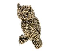 VALICLUD Brass Owl Statue Decorative Animal Figurine Standing Small Brass Craft Sculpture Office Desk Ornament Feng Shui Wealth Attracting Home Décor