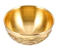 VALICLUD Brass Treasure Basin Cornucopia Bowl 8cm Chinese Fortune Money Pot Decorative Brass Wealth Bowl Feng Shui Tabletop Ornament for Home Office