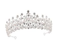 VALICLUD Brilliant Bride Crown Elegant Silver and White Wedding Headdress for Women Stunning Hair Ornament Accessories for Special Events and Parties