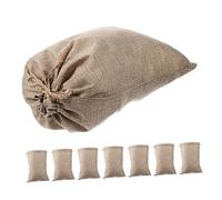 VALICLUD Burlap Root Vegetable Storage Bags with Drawstring, 20x25cm Potato Sack Pouch for Kitchen Storage, Reusable Natural Burlap Sacks Suitable for Vegetable Organizing, 8pcs Set
