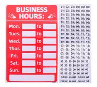 VALICLUD Business Hours Sign Set 2Pcs Writable Adhesive Hour Signs, Waterproof PVC Boards for Shop and Bank Outdoor Display, Reusable Open Closed Labels for Storefronts