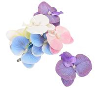 VALICLUD Butterfly Orchid Flower Shoe Clips Light Pink Blue Sandals and Dark Purple White, for 4 Pairs Clip-on Shoe Jewelry, Removable Plastic Sandal Embellishment Holiday Beach