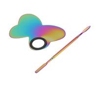 VALICLUD Butterfly-shaped Makeup Mixing Palette with Makeup Spatula, Nail Art Tool Set for Professional Manicure and Cosmetic Blending in Beauty Salon Use