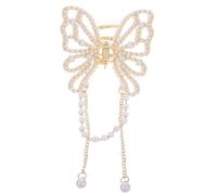 VALICLUD Butterfly Tassel Hair Claw Clip Mini Gold Claw Clip Rhinestone Decorative Hair Accessories for Women and Girls for Weddings Parties and Daily Use