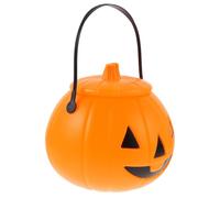 VALICLUD Candy Bucket Reusable Large Capacity Pumpkin Shaped Halloween Portable Plastic Trick-or-treat Pail for Party and Halloween Essential