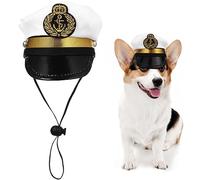 VALICLUD Captain Hat for Pets Puppy Sailor Hat Yacht Hat Adjustable Costume Hat for Cats Dogs