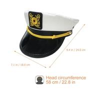 VALICLUD Captain Sailor Hat Polyester Navy Multi-Colour Embroidered Adjustable for Halloween Costume and Photography