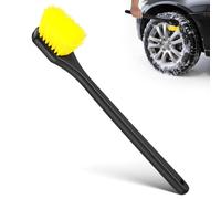 VALICLUD Car Wheel Cleaning Brush for Rims and Tires with Long Handle, Hard Bristles and Plastic Material, Ergonomic Grip for Efficient Car Detailing and Washing