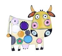 VALICLUD Cartoon Alloy Cow Brooch Drop Oil Pin Collar Button for Clothing Accessories Bright Color Non-rotating Design Suitable for Parties Weddings Daily Wear