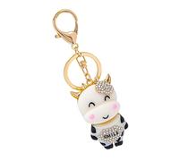 VALICLUD Cartoon Cow Key Chain Pendant Rhinestone Decor Creative Resin Keyring for Unique Gifting Cute Car Accessory for Women