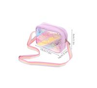 VALICLUD Cartoon Crossbody Bag Small Glitter Purse with Secure Snap Closure for Little School Travel Play Heart Star Rainbow Accents and Cute Cartoon Design