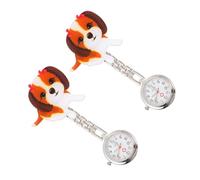 VALICLUD Cartoon Dog Pocket Watches Accurate and Convenient for Nurses and Doctors 2pcs with Stainless Steel Alloy Case Hanging Fob Watches for Hospital Staff