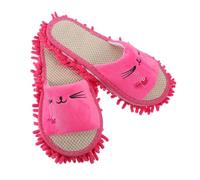 VALICLUD Cartoon Embroidered Mop Slippers Soft Washable Floor Cleaning Shoes for Women and Men Reusable Indoor Slippers Cozy Lightweight Dusting Footwear for Hardwood and Tile Floors