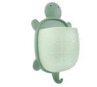VALICLUD Cartoon Turtle Toothbrush Holder Wall Mounted Storage Rack for Bathroom Dormitory Bedside Material Organizer with Separate Slots to Prevent Cross-contamination Space-saving