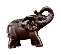 VALICLUD Carved Elephant Statue Wooden Animal Ornament for Home Adorn Elegant Handcrafted Figurine Decorative Sculpture for Living Office Shelf Display Unique Feng Shui Lucky Wealth Gift