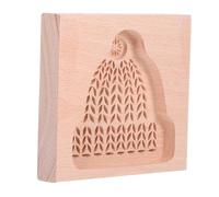 VALICLUD Carved Wooden Cookie Molds Christmas Hat Beech Wood Biscuit Stamps for DIY Holiday Baking Tools with Intricate Patterns Kitchen Accessories