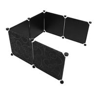 VALICLUD Cat Litter Box Privacy Shield 6pcs Set Large Black Splash Guard and Secure Clips Pet Litter Pan Protector for Home Cat Toilet