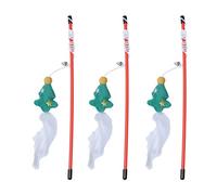 VALICLUD Cat Wand Stick Cat Chaser Toy 3pcs Christmas Wand Funny Interactive Toys Xmas Festive Teaser Wand Jingle Toys for Kittens (Tree) Teaser Wand Holiday Kitten Toy