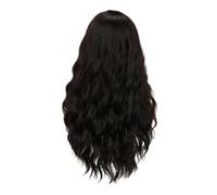 VALICLUD Centre Parting Long Curly Wig Dark Brown Heat Resistant Fiber Natural Look Fluffy Texture Women S Realistic Wavy Party Hair for Adults