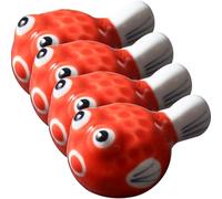 VALICLUD Ceramic Chopstick Rest Set 4Pcs Japanese Style Pufferfish Tableware Holder Orange Red Chopsticks Holder Kitchen Cutlery Organizer for Dining Table