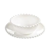 VALICLUD Ceramic Dessert Bowl Food Bowl with Pearl Design Strong Decoration Effect Beautiful and Practical for Serving Desserts and Soup as A Housewarming