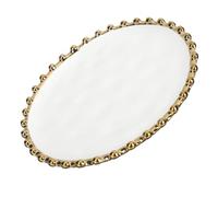 VALICLUD Ceramic Double Layer Dessert Plate for Fruit Appetizers White | Porcelain One-piece Build, Smooth Surface, Minimalist Contemporary Style, Easy Cleanup for Table Setting and Shops