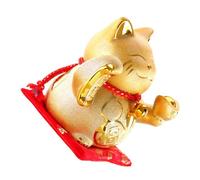 VALICLUD Ceramic Luck Cat Coin Container Cute Wealth Cat Piggy Bank Money Pot Home Office Decor Savings Cultivation