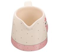 VALICLUD Ceramic Milk Pitcher Jug with Embossed Design, 300ml Coffee Creamer Dispenser for Household and Restaurant Use, Sturdy Porcelain Sauce and Liquid Creamer Server