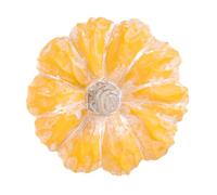 VALICLUD Ceramic Pumpkin Decoration Lifelike Harvest Pumpkin Adornment for Halloween Thanksgiving Tabletop Display Home Autumn Decor Photo Prop Yellow