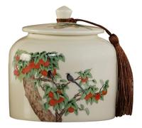 VALICLUD Ceramic Tea Storage Jar with Airtight Sealing and Gathering Flavor Features, Kitchen and Home Use, Simple Style Ceramic Container with Lid for Tea and Food Storage