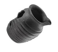 VALICLUD Ceramic Waterfall Jar for Aquarium and Plants, Black Matte Finish Rustic Decorative Pot with Flowing Water Feature, for Backyard Landscaping and Tabletop Relaxation