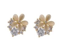 VALICLUD Charming Cat's Eye Flower Earrings for Women Long Floral Jewelry for Daily Wear Party Stylish Spring Accessories for Girlfriends and Moms
