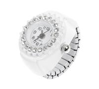VALICLUD Chic Women Ring Watch with Rhinestones, Mini Decorative Finger Watch Featuring Quartz Movement and Glass Material, Stylish and Convenient Timepiece for Most Occasions