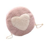 VALICLUD Chic Women's Bag Plush Shoulder Bag Love Design Chain Handbag Compact Lightweight for Daily Use