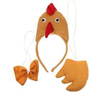 VALICLUD Chicken Costume Set - Three-dimensional Easter Chicken Fancy Dress - Chicken Headband, Bow Tie, Tail - Adorable Design - Lightweight & Comfortable - Unisex - All Ages