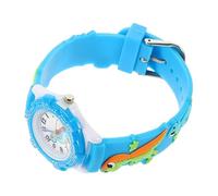 VALICLUD Children Wrist Watch Dinosaur Cartoon Design, Waterproof Quartz Watch 3D Blue Plastic Band for Kids and Toddlers, Simple Round Dial Suitable for School and Outdoor Activities